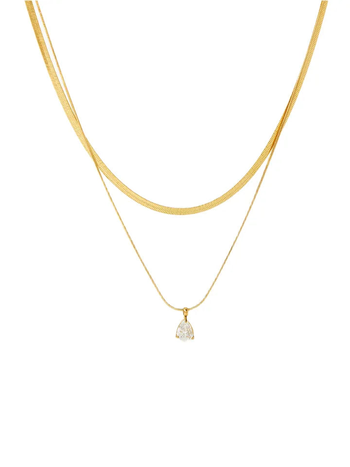 WATERDROP ZIRCON NECKLACE