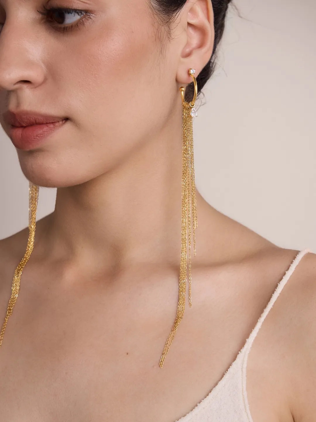 GILDED OFFSET EARRINGS