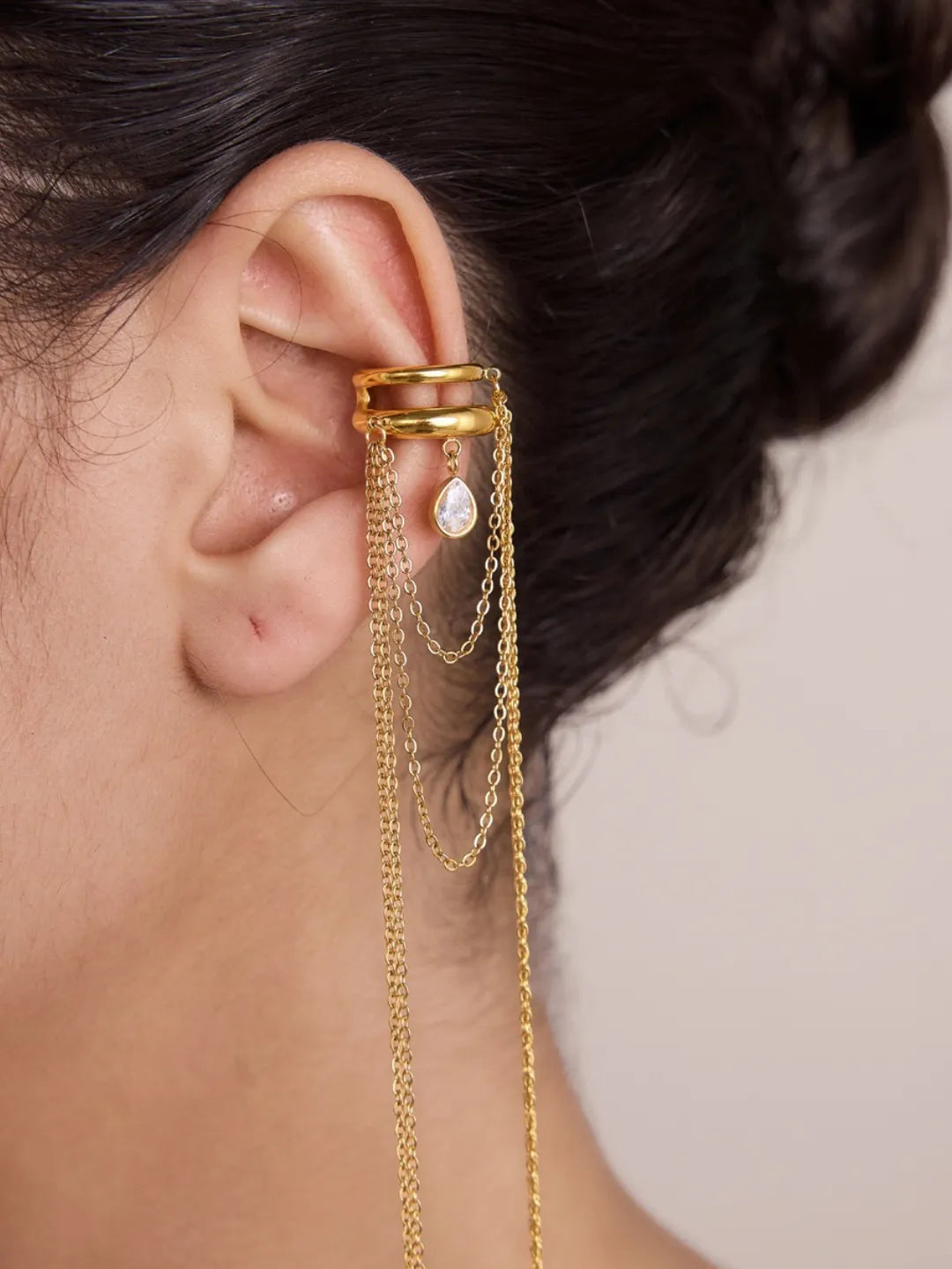 GILDED OFFSET EARRINGS