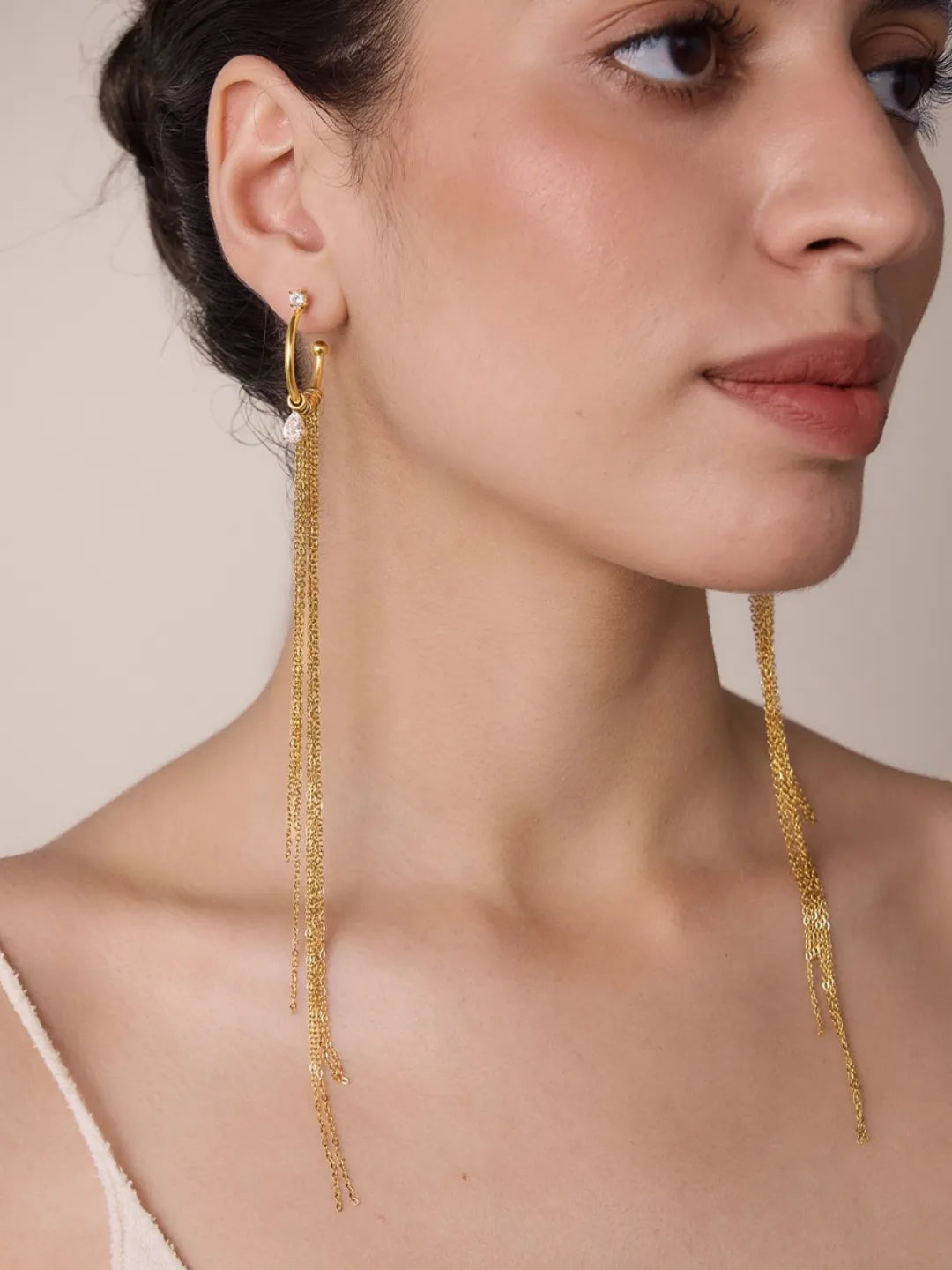 GILDED OFFSET EARRINGS