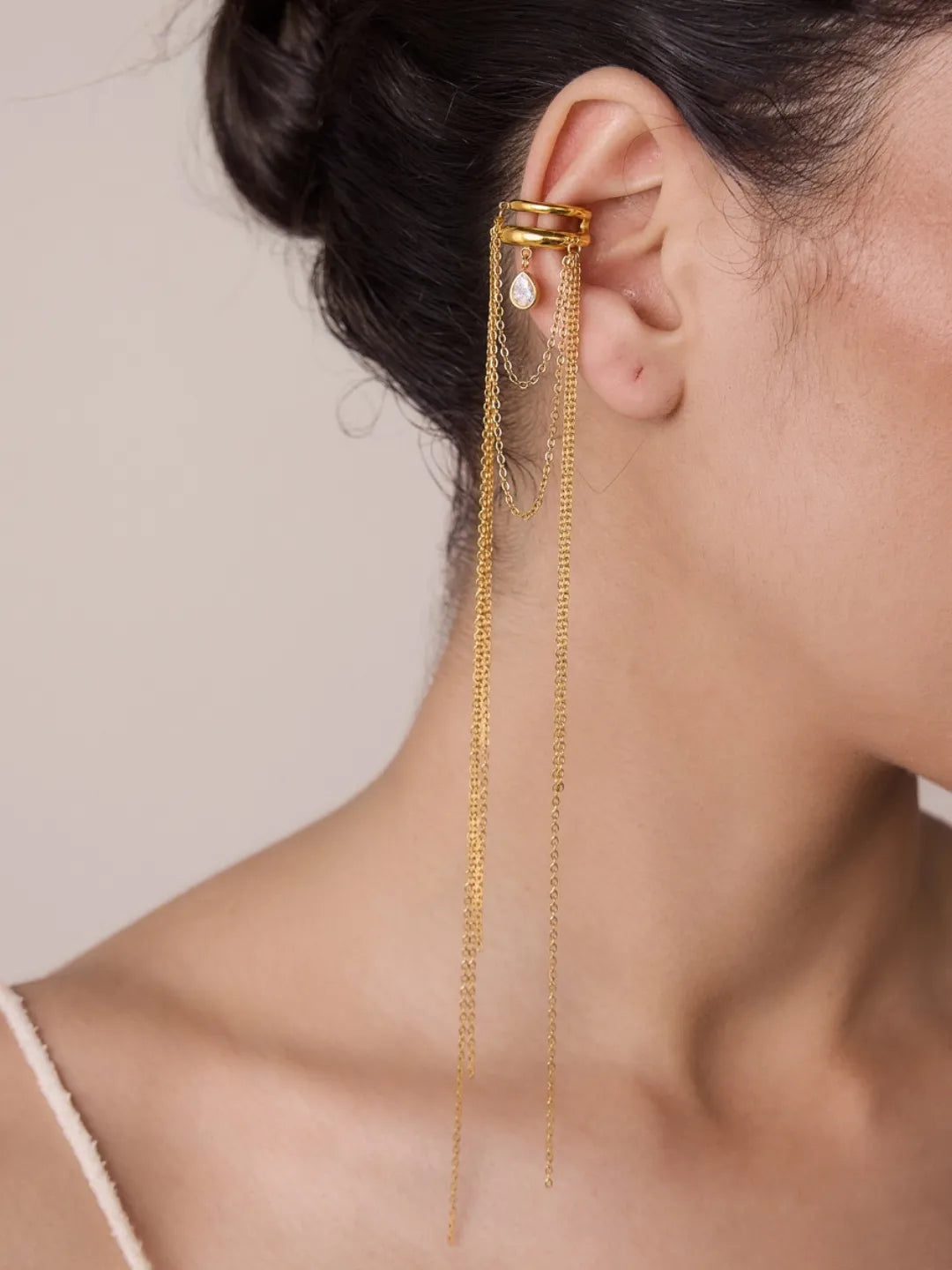 GILDED OFFSET EARRINGS