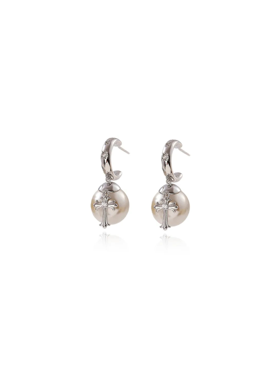 CROSS PEARL EARRINGS
