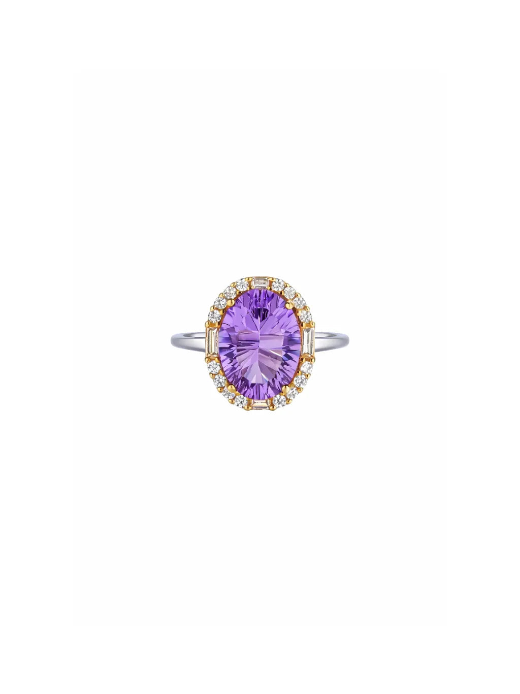 LARGE CRYSTAL SILVER RING