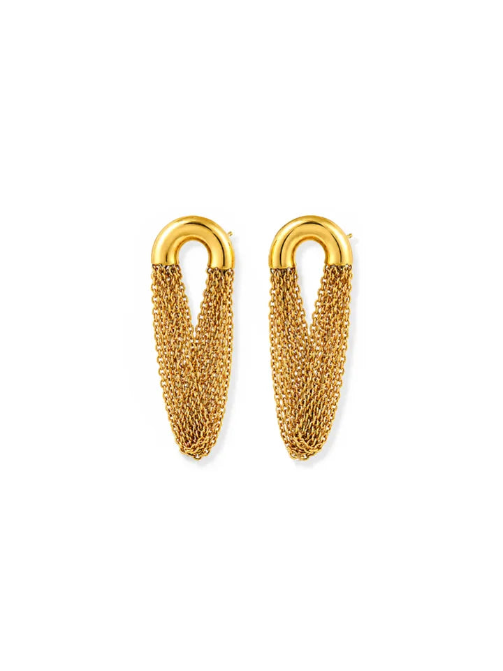 TASSEL C-HOOP EARRINGS