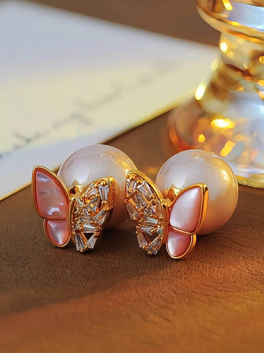 BUTTERFLY PEARL EARRINGS