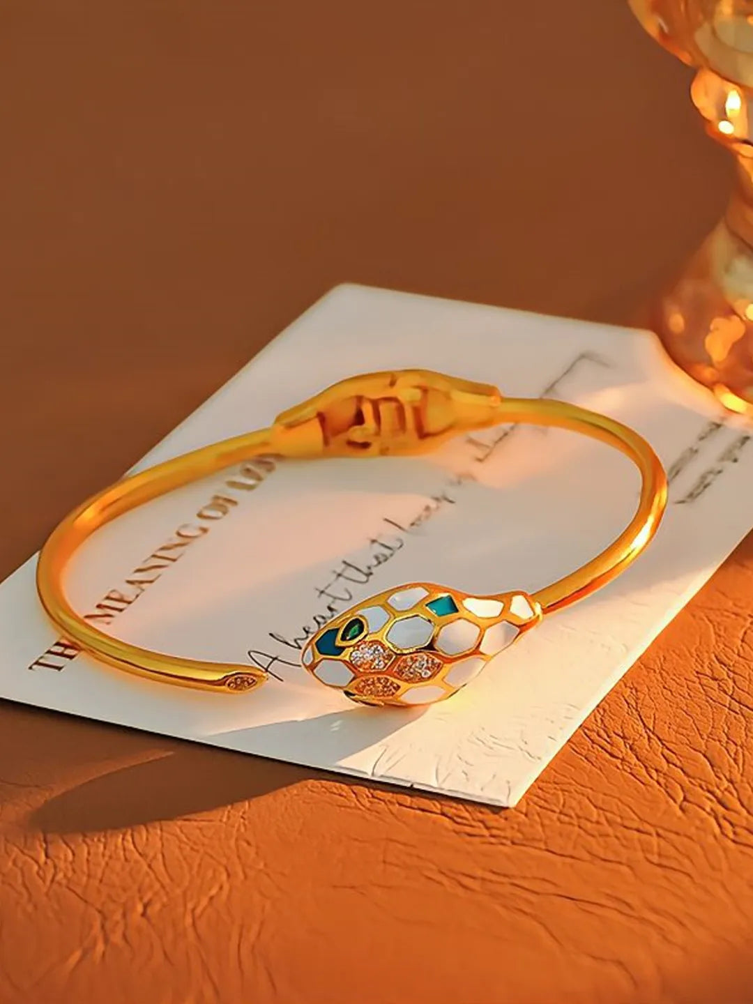 CAT’S EYE ZIRCON BAMBOO BANGLE