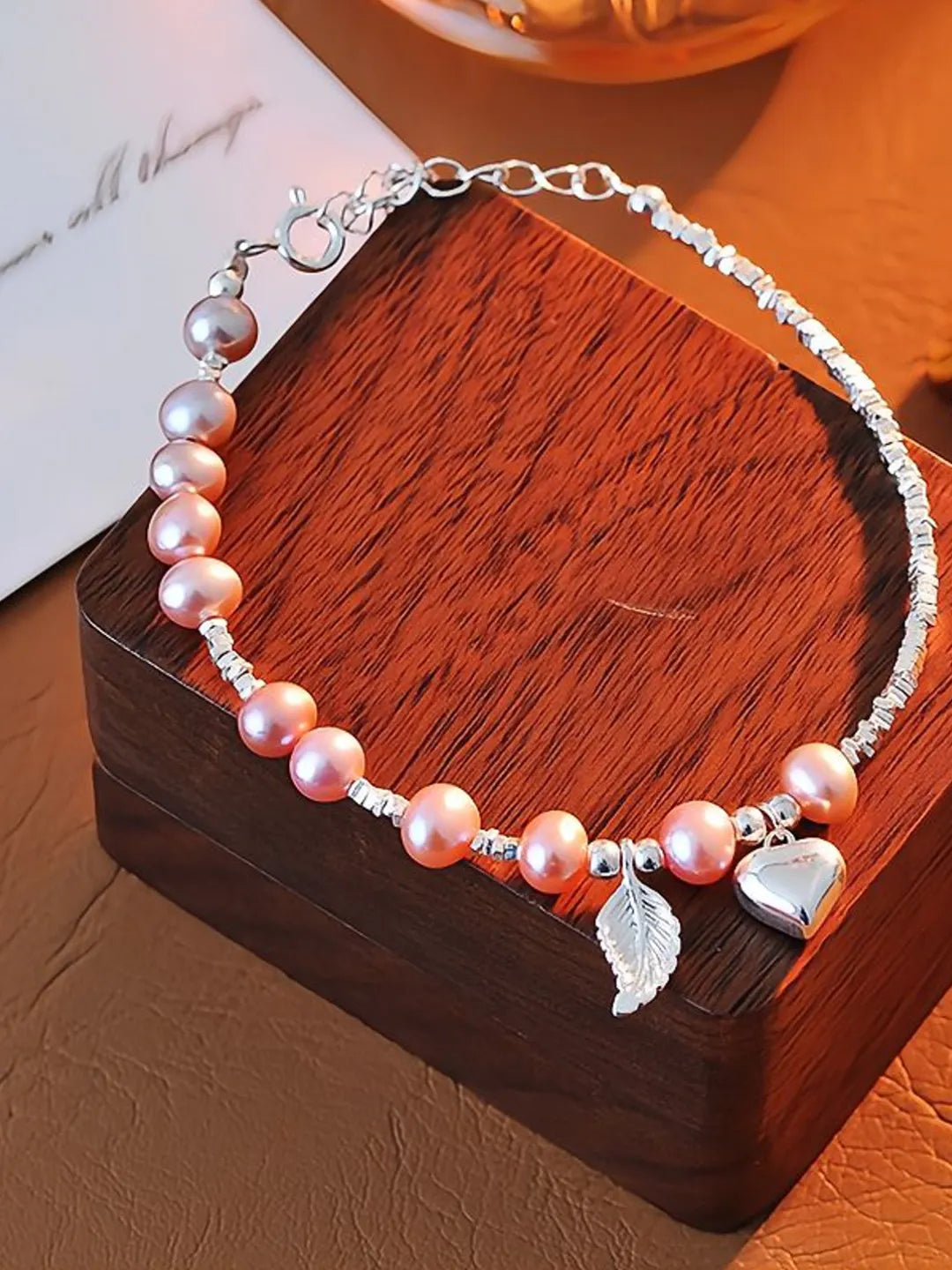 PEARL & TEXTURED SILVER BRACELET