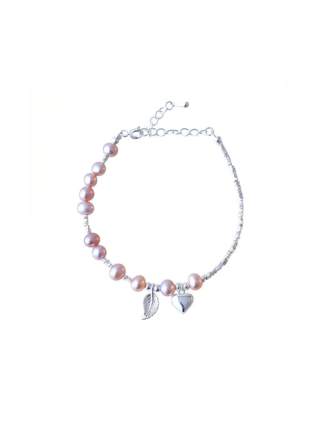 PEARL & TEXTURED SILVER BRACELET