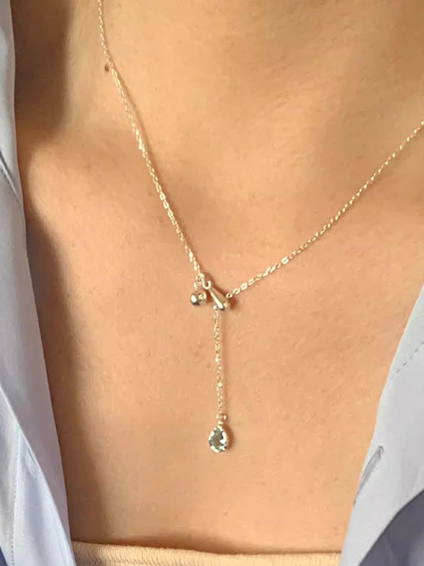 ICE BLUE DROP NECKLACE