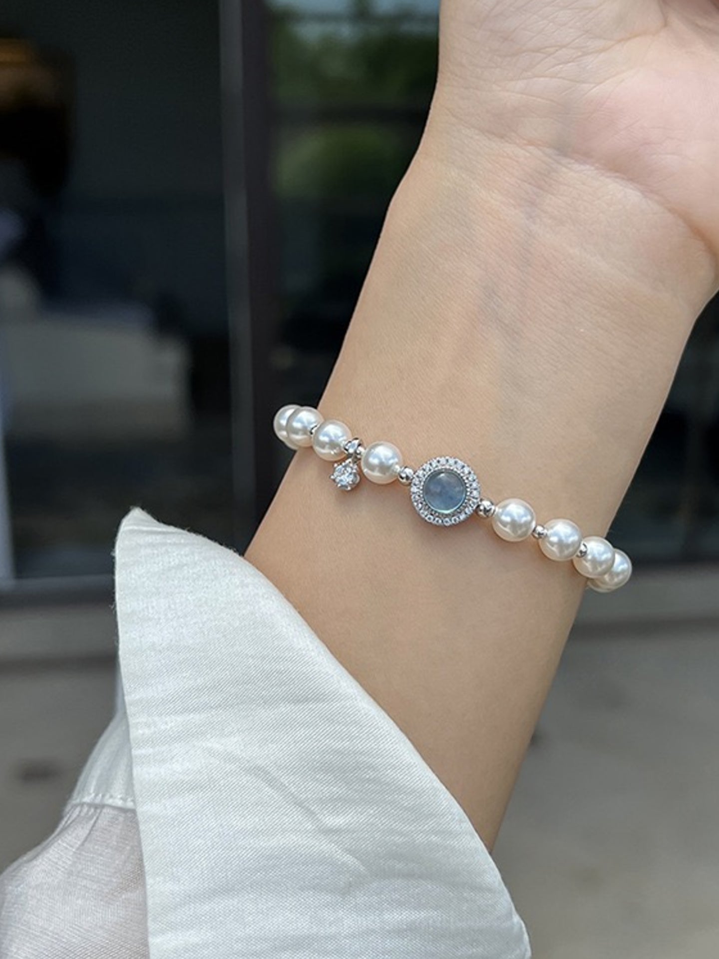 AQUAMARINE PEARL BRACELET