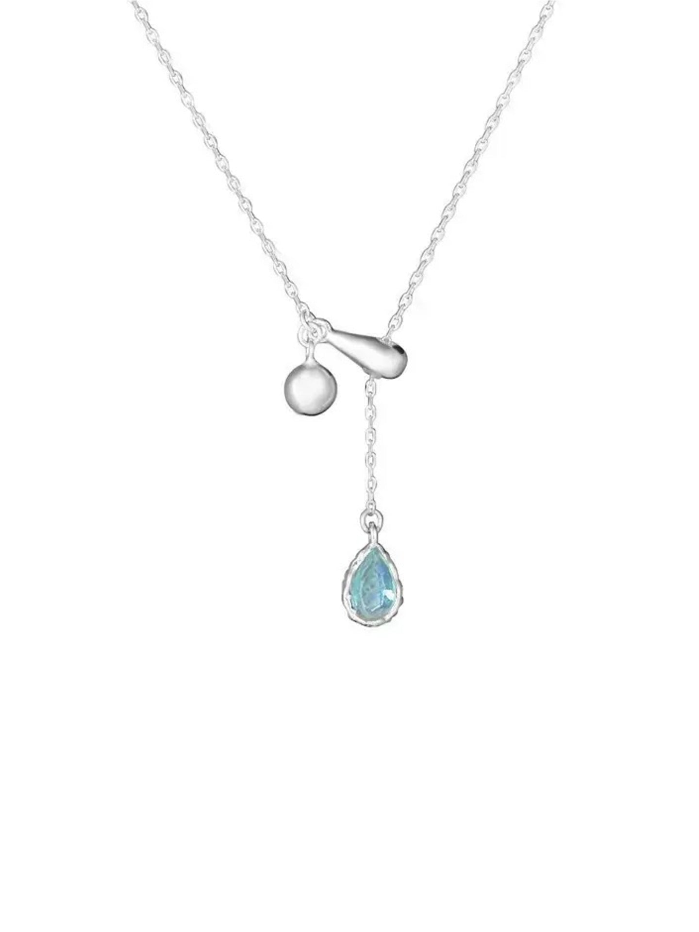ICE BLUE DROP NECKLACE