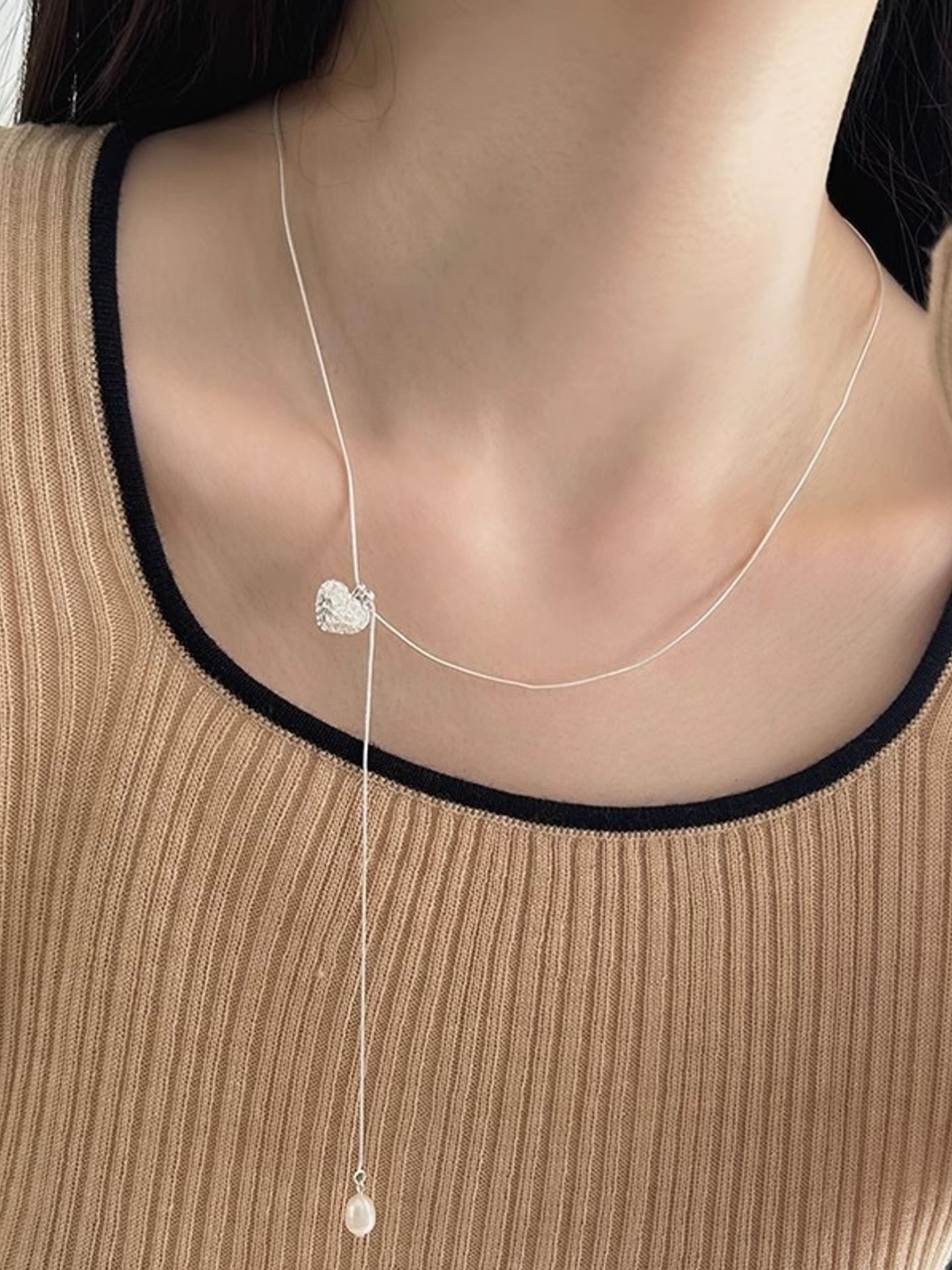 テクスチャードハートフリンジ