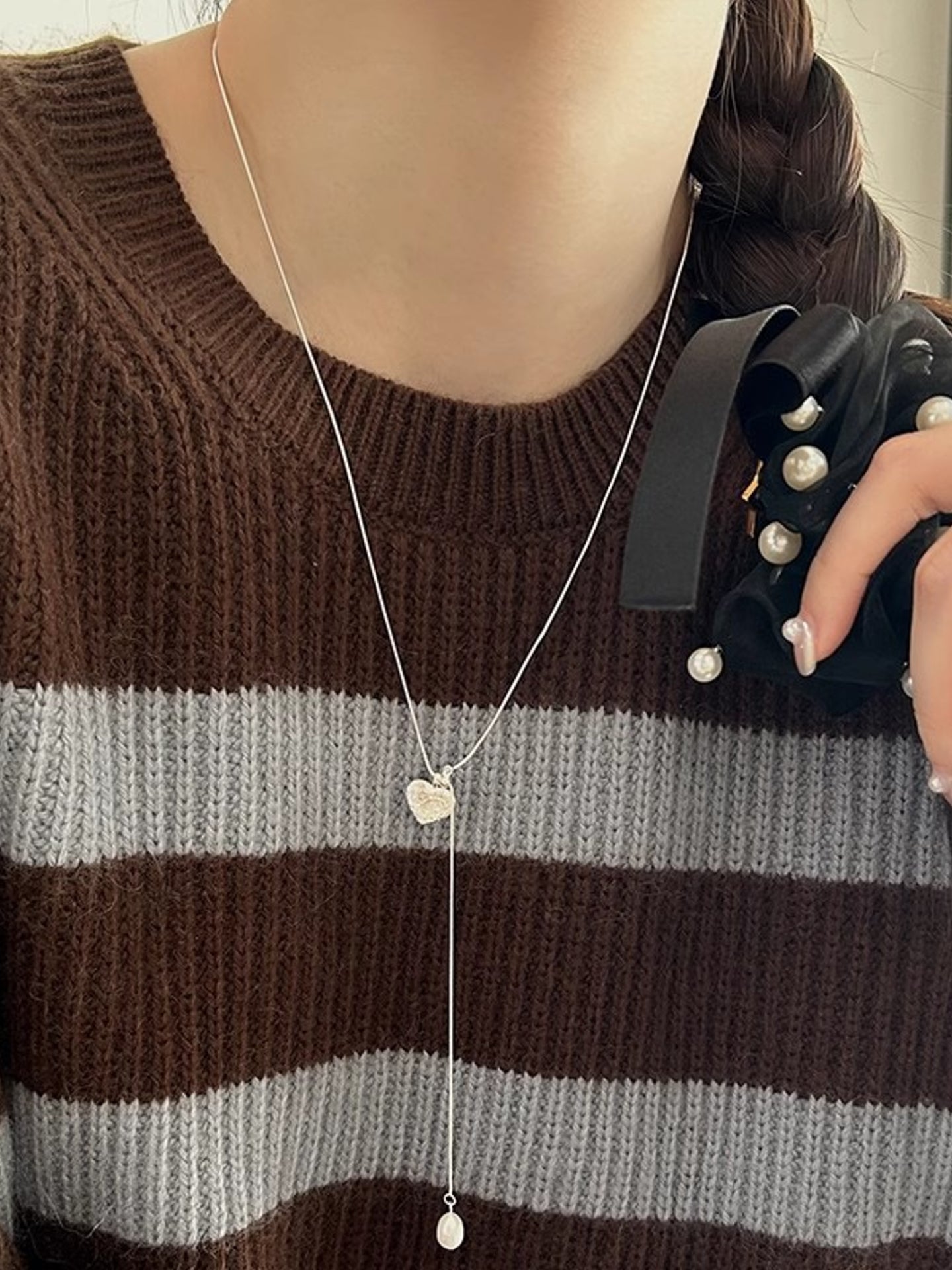 テクスチャードハートフリンジ