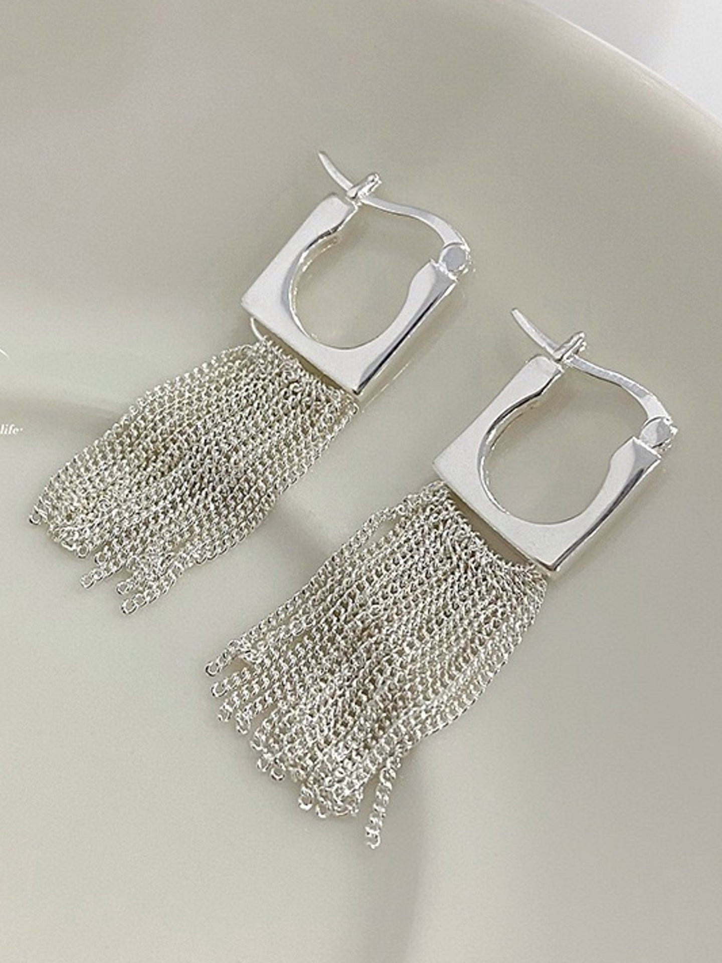 RECTANGLE TASSEL EARRINGS