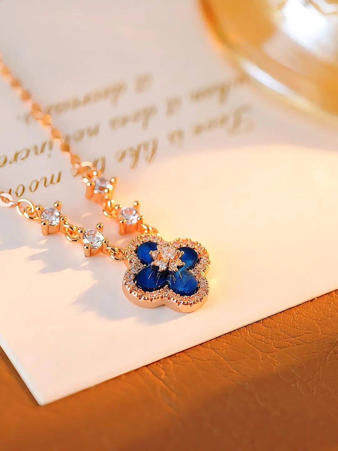 PINK CLOVER NECKLACE