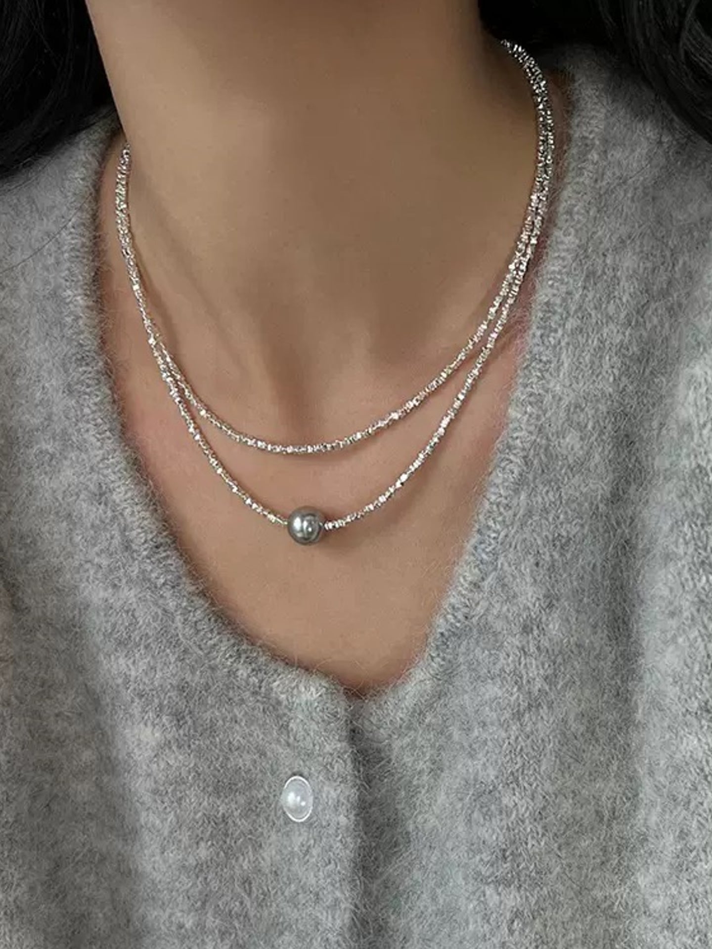 SILVER PEARL SET